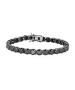 Round Real Black Diamond Tennis Bracelet 14K Solid Black Gold 30.00ctw - $19,229.44 CAD