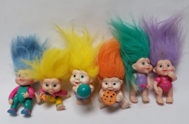 Vintage Magic Troll Dolls Babies 3&quot; Posable Applause 1991 Lot of 6 - £35.08 GBP