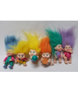 Vintage Magic Troll Dolls Babies 3&quot; Posable Applause 1991 Lot of 6 - £35.00 GBP