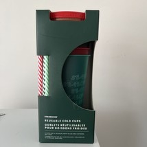 Starbucks 2019 Holiday Christmas Reusable Cold Cups Lids 24oz 5 PK  - £19.46 GBP