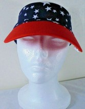 Retro Sun Visor American Red Blue and White Stars Stretch to fit 4th of ... - £5.02 GBP