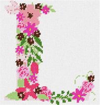 Pepita Needlepoint kit: The Letter L Flowering, 7&quot; x 7&quot; - $50.00+