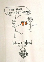 Boulder Beer Hazed &amp; Infused White T-shirt 2XL Stick Figures Man Let&#39;s G... - £9.96 GBP