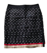 WHBM Black White Polka Dot Skirt Size 2 Layered Pencil - £11.50 GBP