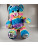 Build A Bear Workshop, Rainbow Stripe Sparkle Bear 16” Plush Tye Dye - $9.90