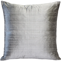 Sankara Silver Silk Throw Pillow 18x18, Complete with Pillow Insert - £37.96 GBP