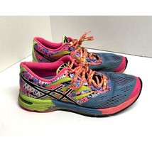 Asics Womens Size 8.5 Athletic Running Shoes Sneaker Colorful Swim Bike Pink BLu - £42.66 GBP