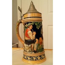 11&quot; Vintage German Remy &amp; Marzi Lidded Beer Stein #3576 - £39.31 GBP