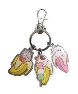 Bananya Banana Cat Group Metal Keychain Licensed NEW WITH TAG - $7.66