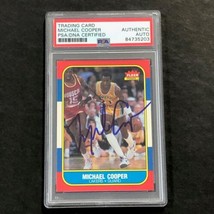 1986 Fleer #17 Michael Cooper Signed Card AUTO PSA Slabbed Lakers - £159.36 GBP