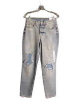 Old Navy O.G. Straight High-Rise Distressed Light Wash Denim Jeans Women... - £14.74 GBP