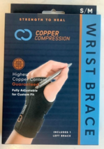 NEW Copper Compression Copper Infused SMALL/MEDIUM Left Hand Wrist Brace - £14.73 GBP