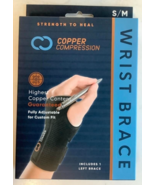 NEW Copper Compression Copper Infused SMALL/MEDIUM Left Hand Wrist Brace - £14.76 GBP
