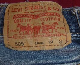 LEVI STRAUSS &amp; CO 505 BOYS LOW WAIST BLUE WASH JEANS STRAIGHT DENIM PANT... - $21.35