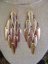 GOLDTONE GLITTERY WATERFALL TEARDROP  DISC  DANGLE PIERCED EARRINGS - $8.59