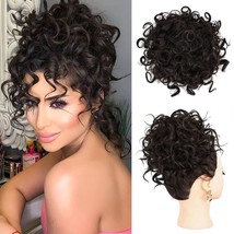 Messy Bun Hair Piece for Women 70g Elastic Drawstring Loose Wave (Dark B... - £14.65 GBP