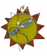Vintage 70s Trippy Sun Suncatcher Window Decor Ornament Handmade 7&quot; Hipp... - $765.27 MXN