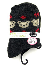 Women new dark gray cute bear ankle crew socks size 7-9 - £7,875.83 GBP
