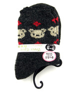 Women new dark gray cute bear ankle crew socks size 7-9 - £7,974.38 GBP