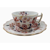 Vintage Fresian Booths Tea Cup Saucer Set A8022 Floral Gold Trim Scalloped - £7.88 GBP