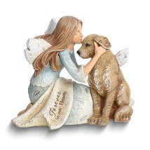 Heavenly Blessings Forever in Our Hearts Angel with Dog Memorial Figurine - £55.93 GBP