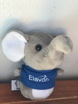 Chelsea Bear Co. Small Gray Plush Elephant w ELAVON Blue T-Shirt Advertising  - £7.70 GBP