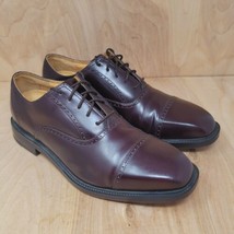 Rockport Mens Oxfords Size 8.5 M Waistfield Burgundy Leather Cap-Toe Dress Shoes - £26.55 GBP