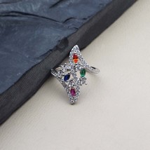 Traditionally Real 925 Sterling Silver Multi CZ Women Ring - £16.74 GBP