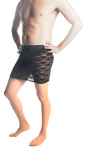 Mens Skirt, Black Lace Mini Skirt Sexy Style Up To 44&quot; Waist! Crossdress... - £23.69 GBP
