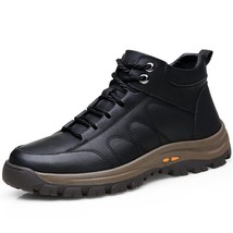 Autumn Winter Men Boots   Thick Composite Sole Leather Shoes Cowhide Leather Sew - £66.26 GBP