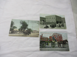 3 Antique Fire Department Postcards lot - £38.91 GBP