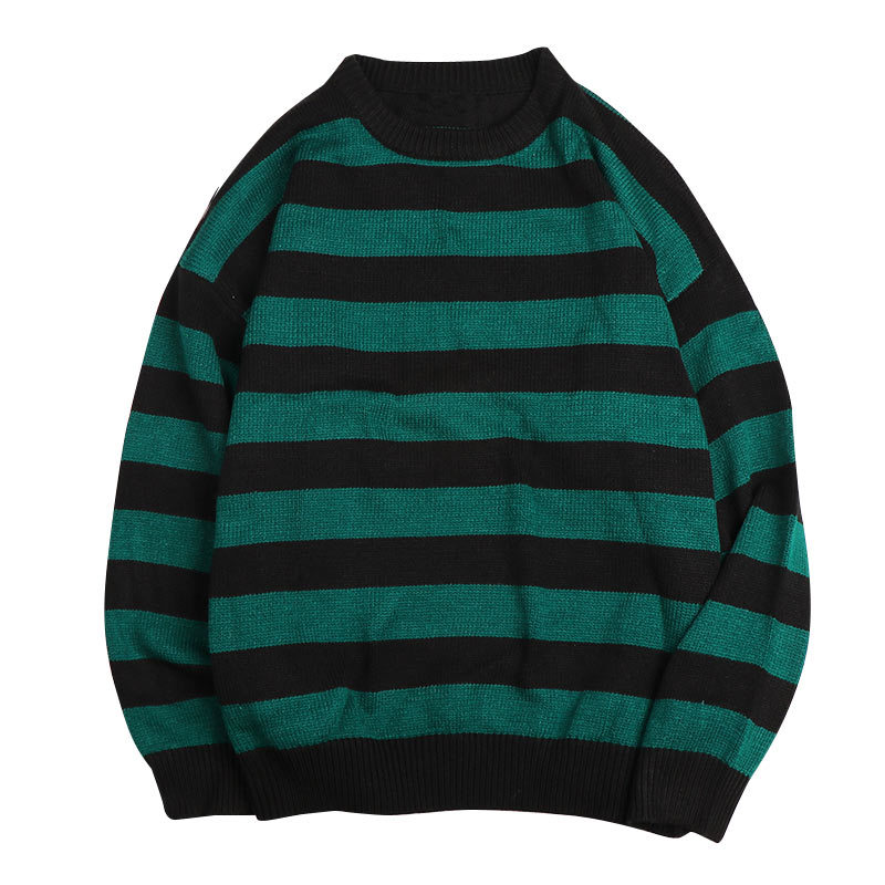 Primary image for Emo green Stripped friday the 13th Oversized Streetwear Knitted Sweater Autum