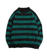 Emo green Stripped friday the 13th Oversized Streetwear Knitted Sweater ... - £30.32 GBP