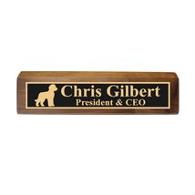 Desk Wedge Name Plate - PERSONALIZED - Golden Doodle - 11 Inches (Black ... - $43.11
