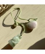 Natural Type A Jade Hadmade Rabbit &amp; Heart Bag Charm - $70.00