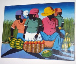 2003 &quot;Haitian Women In The Farming Fields&quot; Canvas Painting By A. Emmanuel Haiti  - $200.00