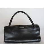 $1300 AUTH Gucci black leather handbag w/ contrast stitching - $194.95