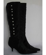 $1400+ AUTH Oscar de la Renta black dressy knee-high boots 41.0 *GORGEOUS* - $174.95