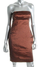 $148 CK bronze strapless pleated/tiered dress 6 NWT - £35.93 GBP