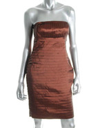 $148 CK bronze strapless pleated/tiered dress 6 NWT - £35.81 GBP