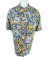 Big Dogs Hawaiian Shirt Hula Girls Rum Drinks Boats Islands Hibiscus Hut XL - $54.09 CAD