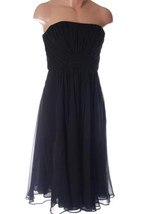 $178 Suzi Chin strapless black flowing silk cocktail dress 8 NWT - £43.54 GBP