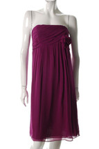 $178 Suzi Chin strapless mulberry flowing silk cocktail dress 10 NWT - £43.54 GBP