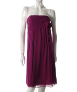 $178 Suzi Chin strapless mulberry flowing silk cocktail dress 10 NWT - £43.24 GBP