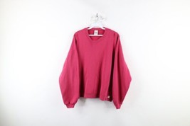 Vintage 90s Russell Athletic Womens XL Faded Blank Crewneck Sweatshirt Pink - £36.13 GBP