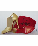 $695 AUTH Louboutin Domine Strass satin pumps 40.0 NIB - $324.95
