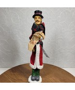 Vintage Christmas Caroler 14&quot; Red Plaid Holiday Pencil Figurine - £23.61 GBP