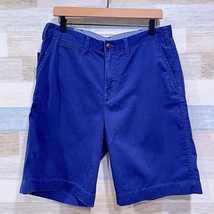 POLO Ralph Lauren 10&quot; Relaxed Fit Chino Shorts Navy Blue Flat Front Mens 32 - £55.52 GBP