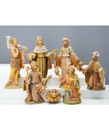 Original Vintage Italy Italian Christmas Nativity Set 7 pc 7&quot; Series PVC... - $63.19