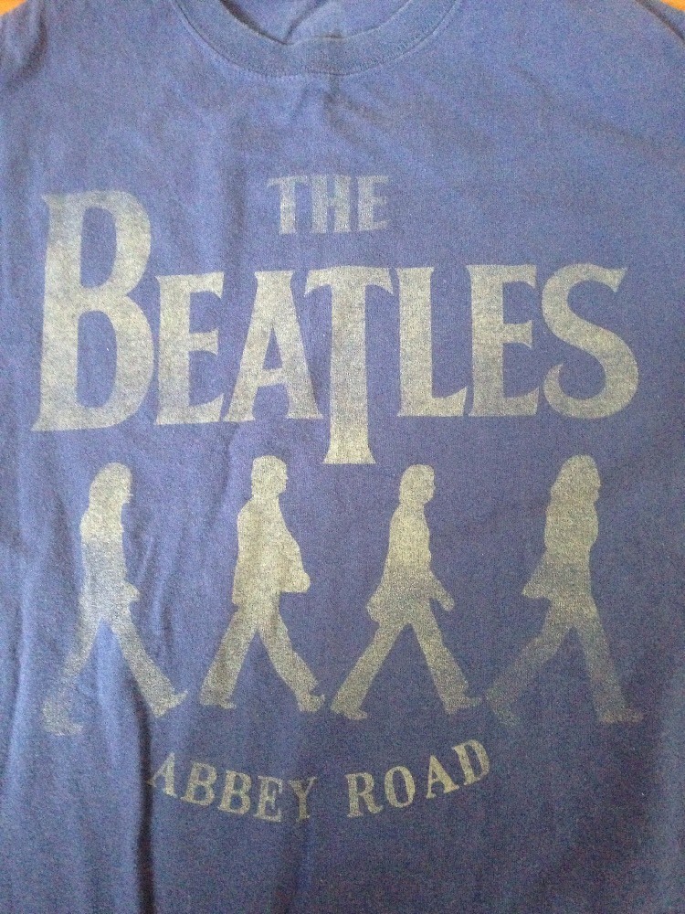 The Beatles Abby Road Silhouettes Distressed Vtg Style Design Blue T-Shi... - £18.61 GBP